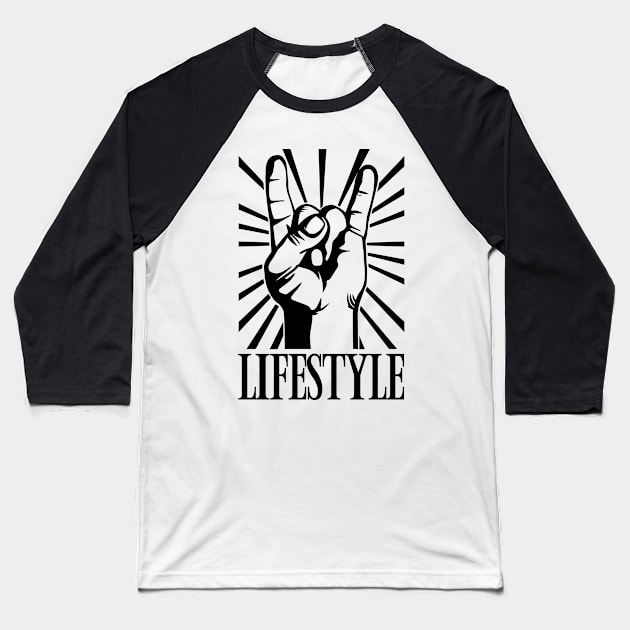 Rock life Baseball T-Shirt by deemleuk